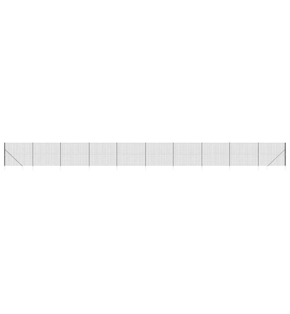 Maschendrahtzaun mit Bodenhülsen Anthrazit 1,6x25 m