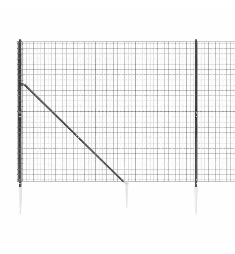 Maschendrahtzaun mit Bodenhülsen Anthrazit 1,6x25 m
