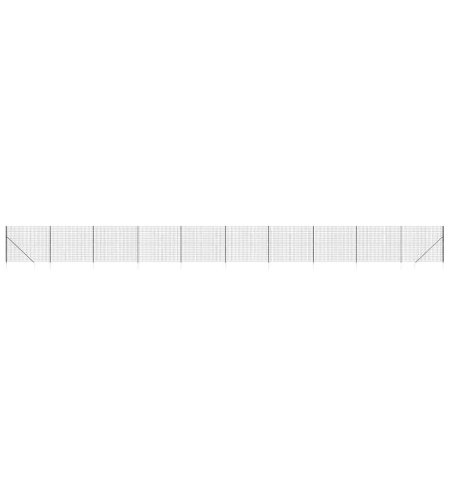 Maschendrahtzaun mit Bodenhülsen Anthrazit 1,4x25 m