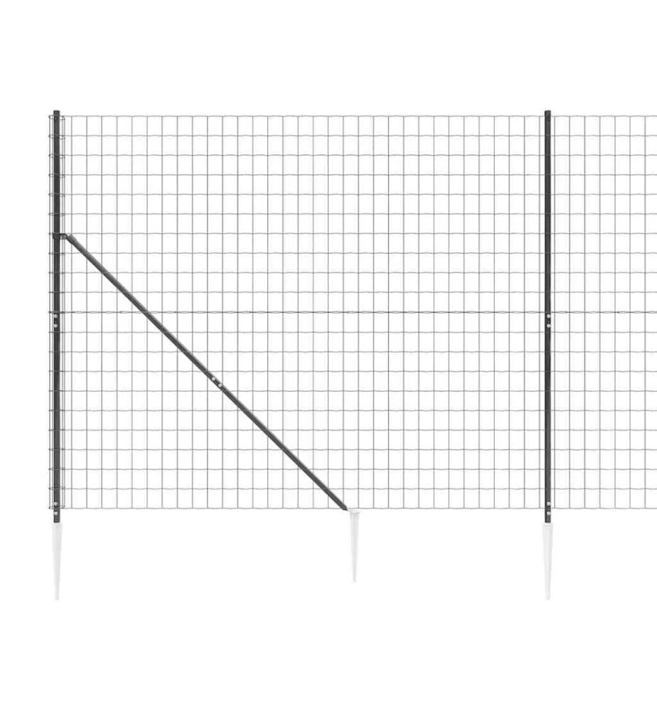 Maschendrahtzaun mit Bodenhülsen Anthrazit 1,4x25 m