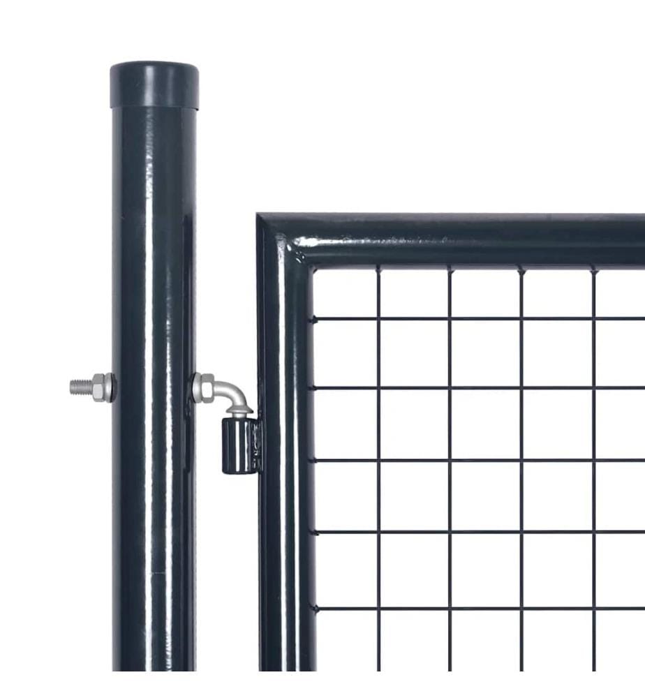 Portail de jardin grillagé Anthracite 400x125 cm Acier galvanisé
