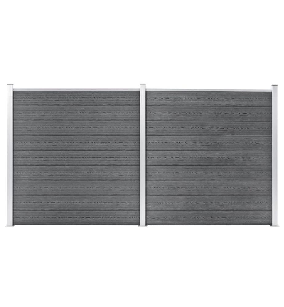 Gartenzaun WPC 353×186 cm Grau