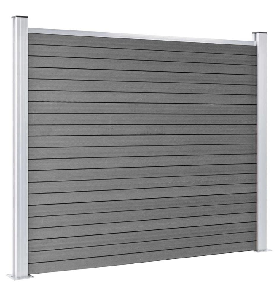 Zaunelement Set WPC 872x146 cm Grau