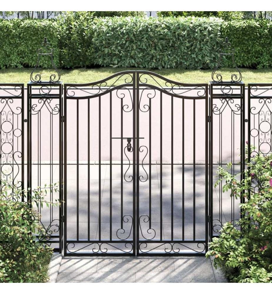 Gartentor Schwarz 121x8x100 cm Schmiedeeisen