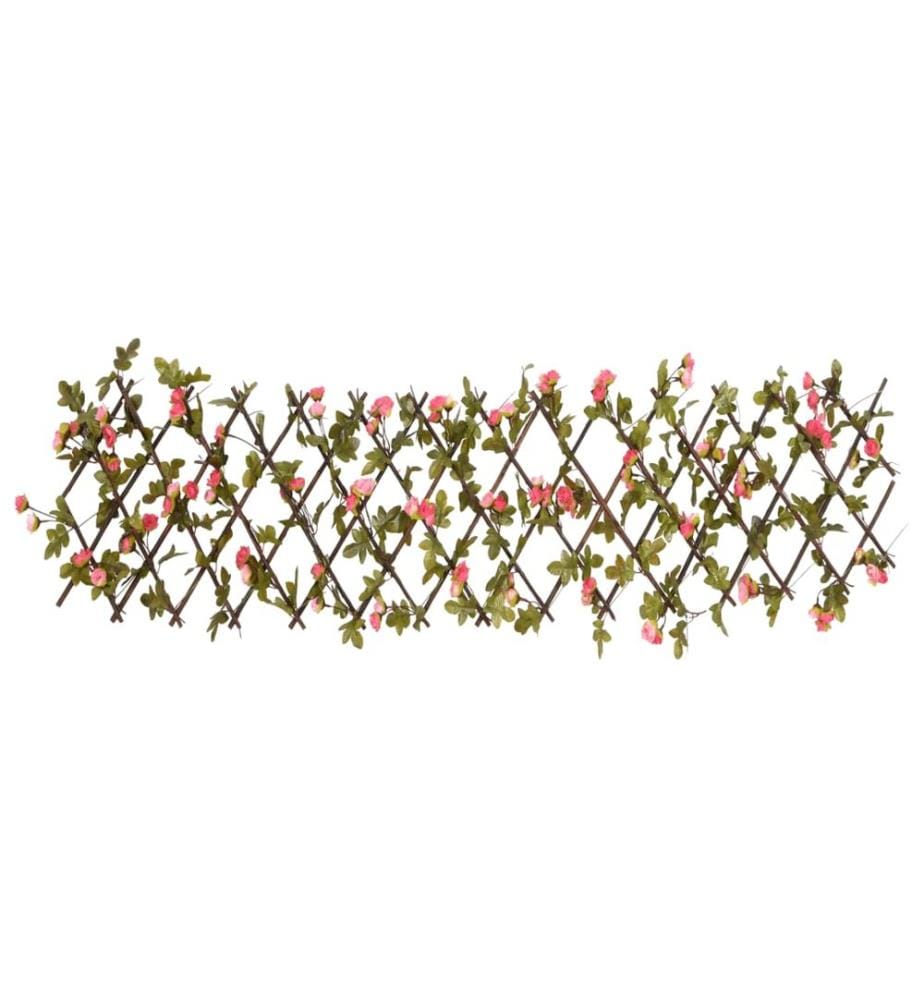 Treillis de lierre artificiel extensible rose foncé 180x20 cm