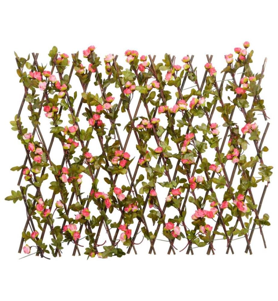 Treillis de lierre artificiel extensible rose foncé 180x60 cm