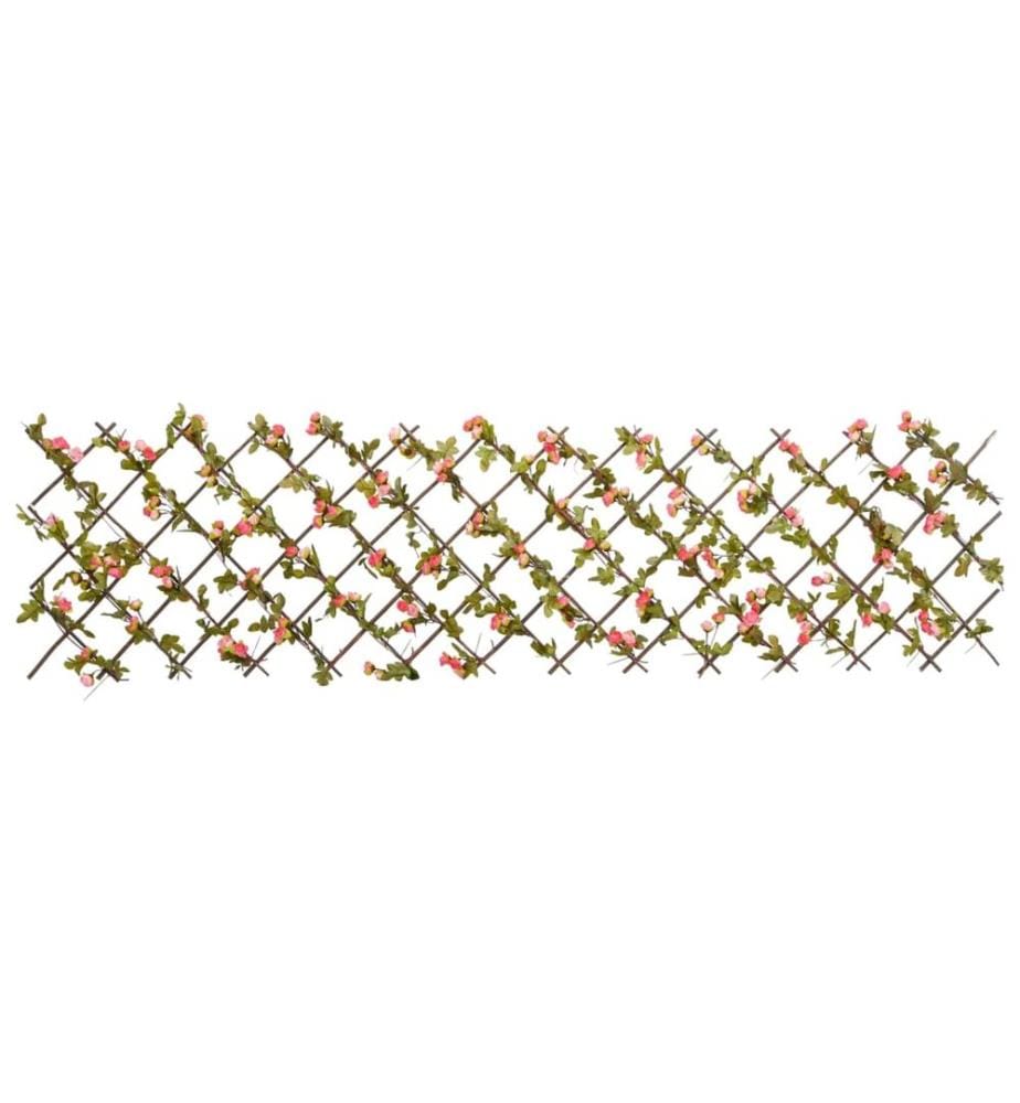 Treillis de lierre artificiel extensible rose foncé 180x60 cm
