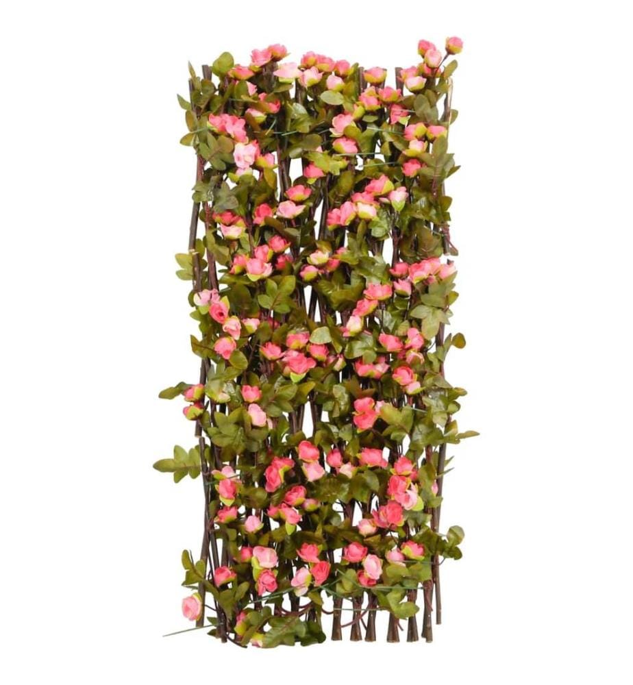 Treillis de lierre artificiel extensible rose foncé 180x60 cm