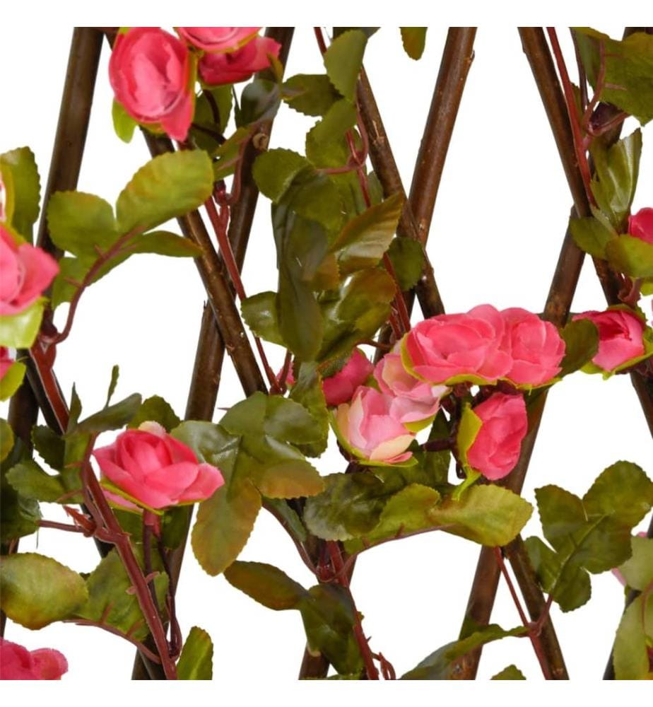 Treillis de lierre artificiel extensible rose foncé 180x60 cm