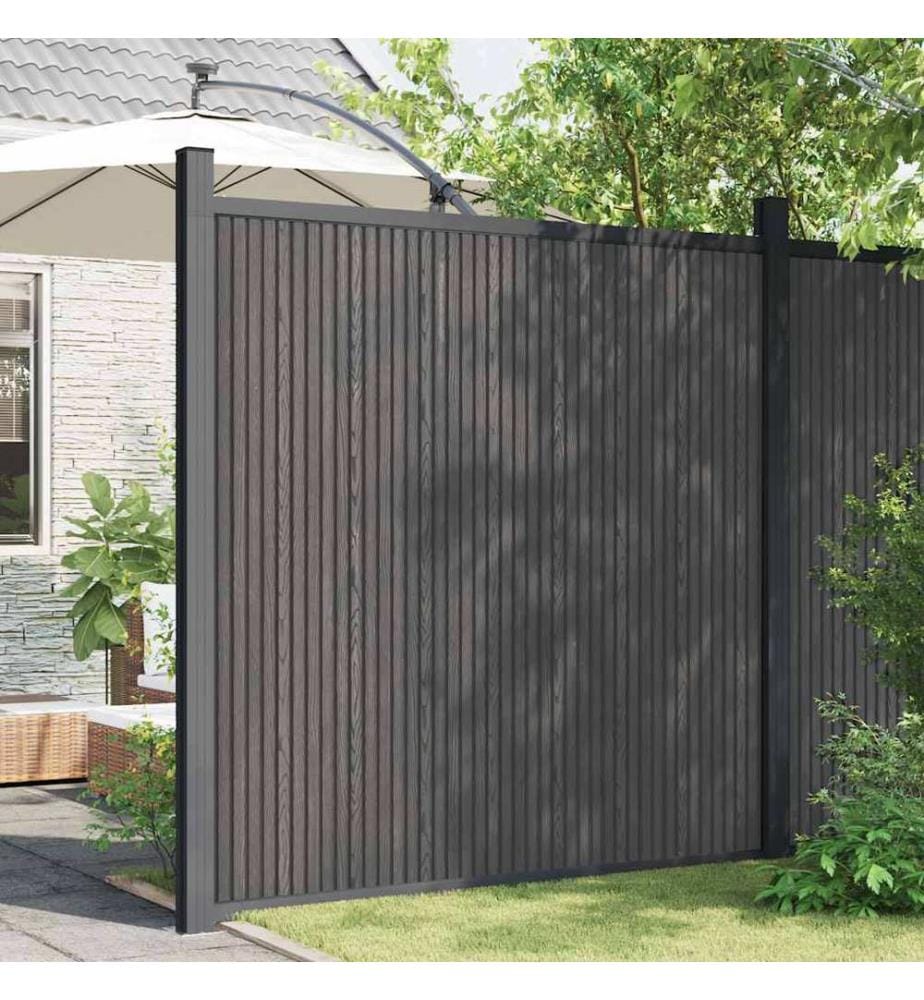 Zaunelement WPC Grau 180x186 cm