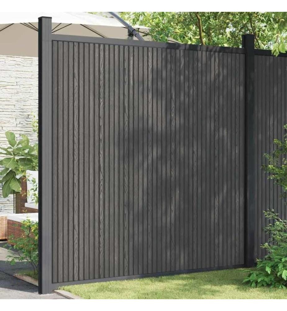 Zaunelement WPC Grau 173x186 cm