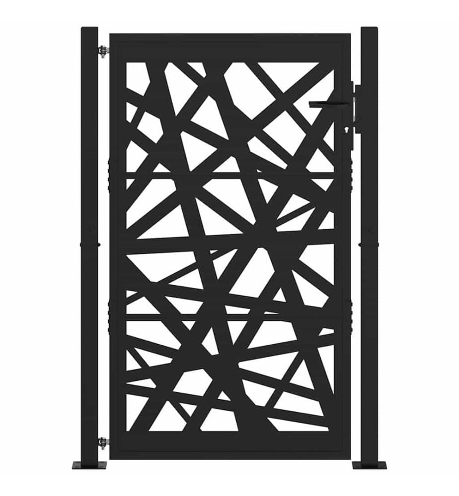 Gartentor Schwarz 100x150 cm Stahl Leichtes Design