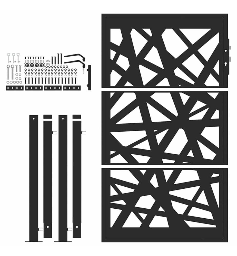 Gartentor Schwarz 100x150 cm Stahl Leichtes Design