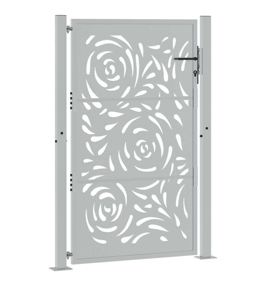 Gartentor 100x150 cm Verwitterungsstahl Flammendesign