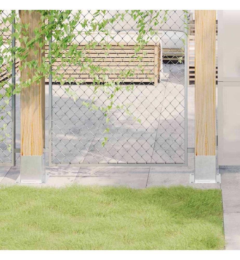 Pfostenträger Quadratisch 4Stk. Silber 121x121mm Stahl Verzinkt