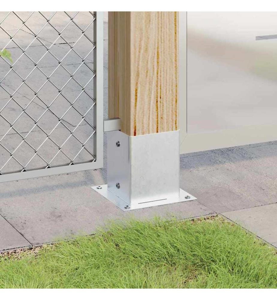 Pfostenträger Quadratisch 4Stk. Silber 121x121mm Stahl Verzinkt