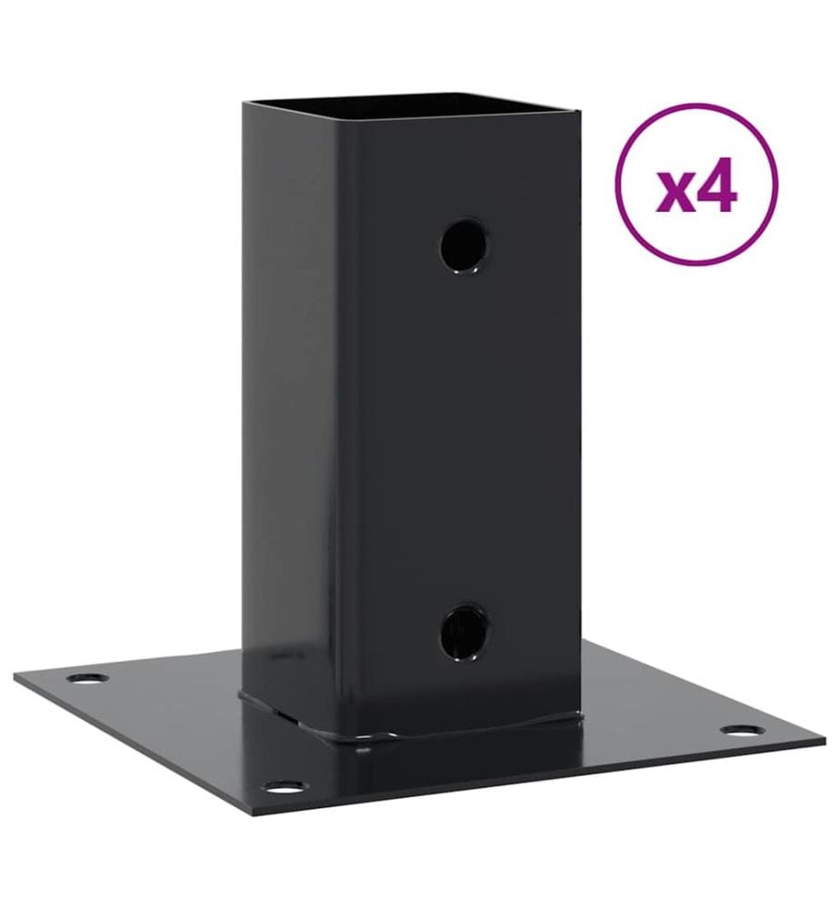 Bases de poteau carrées 4 pcs anthracite 71x71 mm