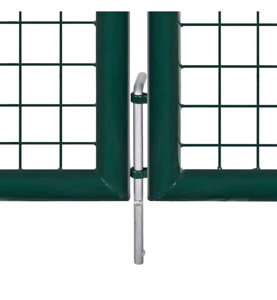 Portail de clôture en acier 300 x 125 cm vert