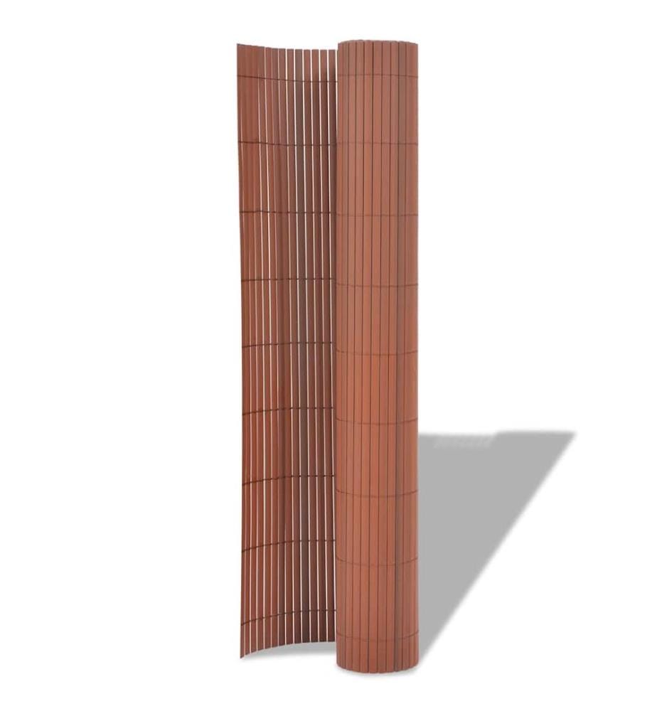 Clôture de jardin Double face PVC 90 x 300 cm Marron