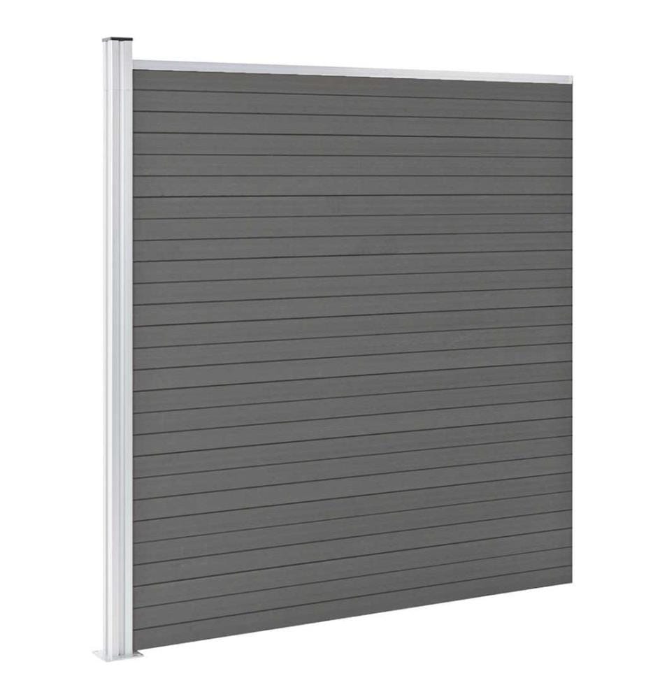 Clôture de jardin WPC 175x186 cm Gris