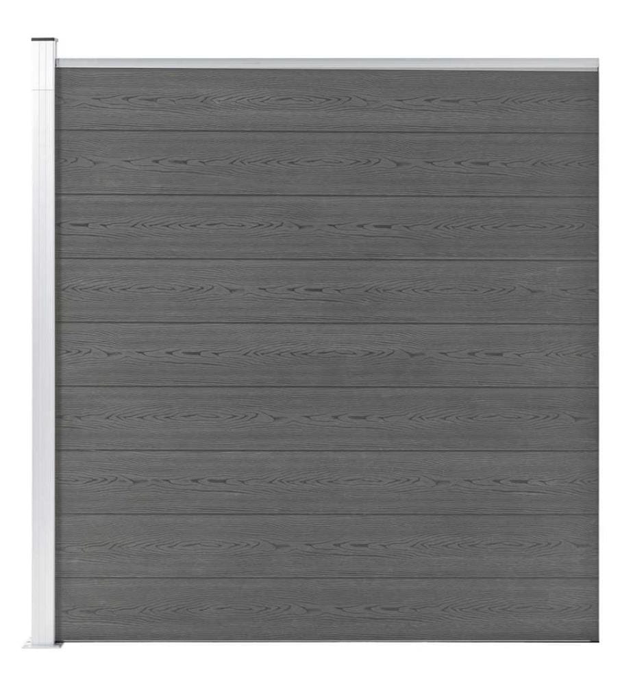 Clôture de jardin WPC 175x186 cm Gris