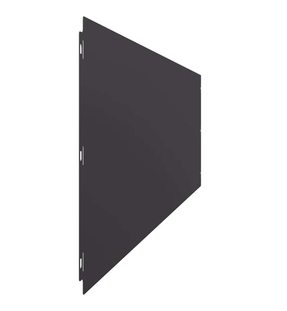 Bordures de pelouse 10 pcs noir 25x103 cm acier laminé à froid