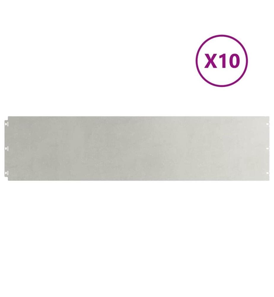 Bordures de pelouse 10 pcs 25x103 cm acier inoxydable