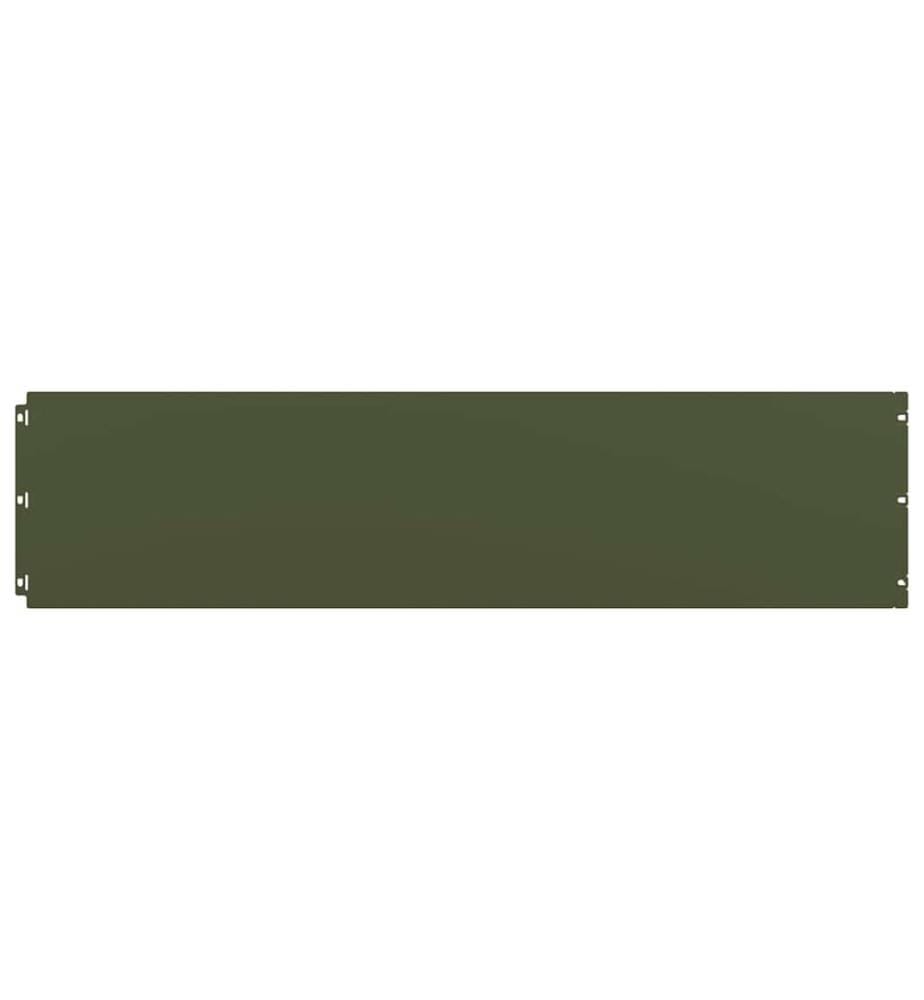 Bordures pelouse 20pcs vert olive 25x103cm acier laminé à froid