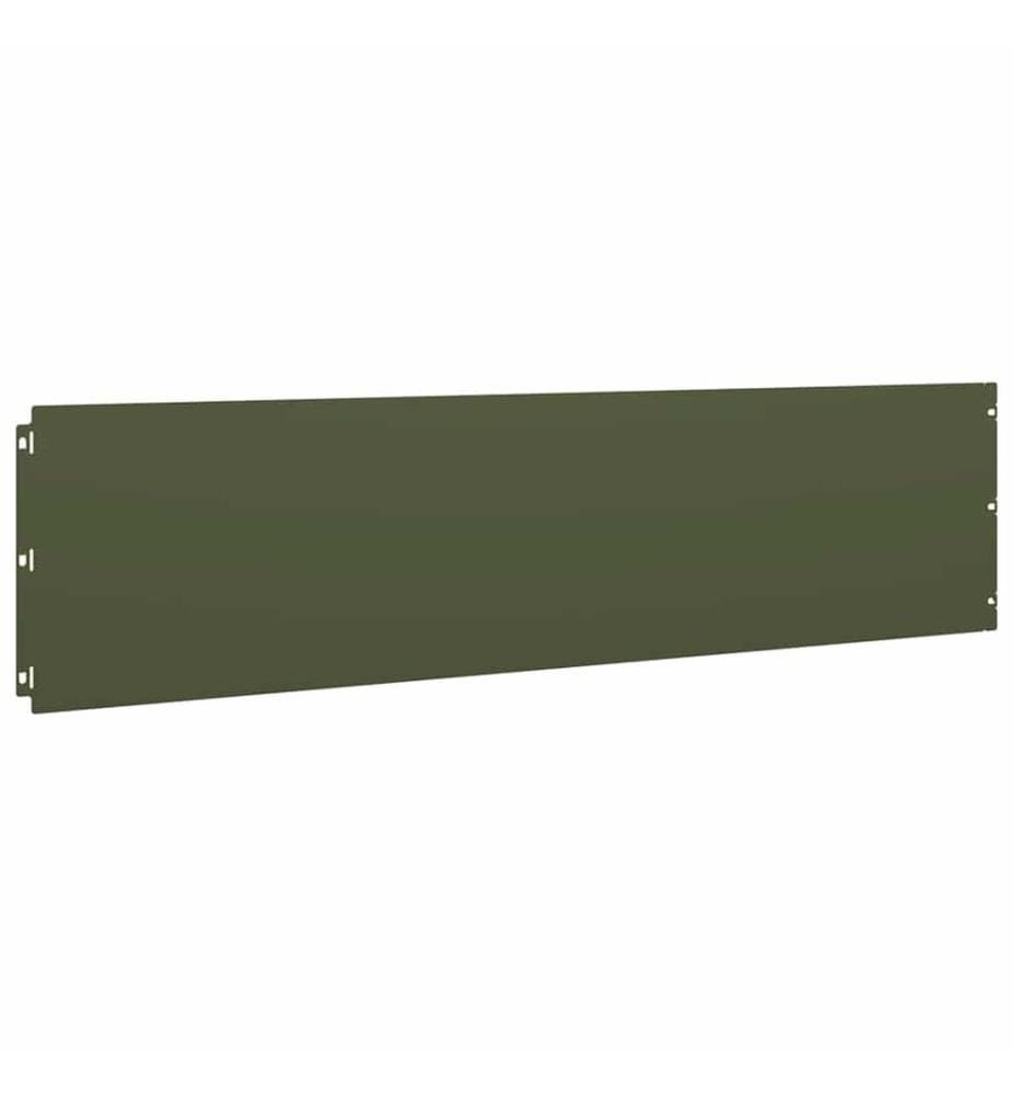 Bordures pelouse 20pcs vert olive 25x103cm acier laminé à froid