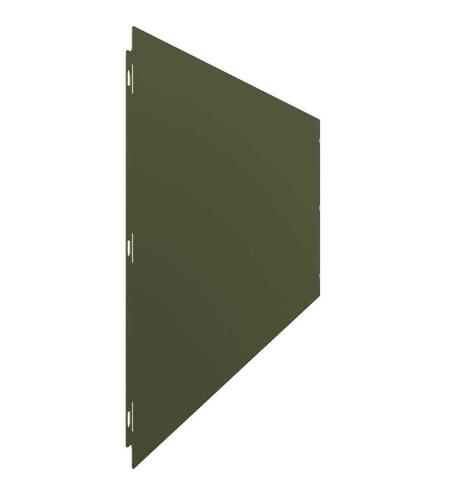 Bordures pelouse 20pcs vert olive 25x103cm acier laminé à froid