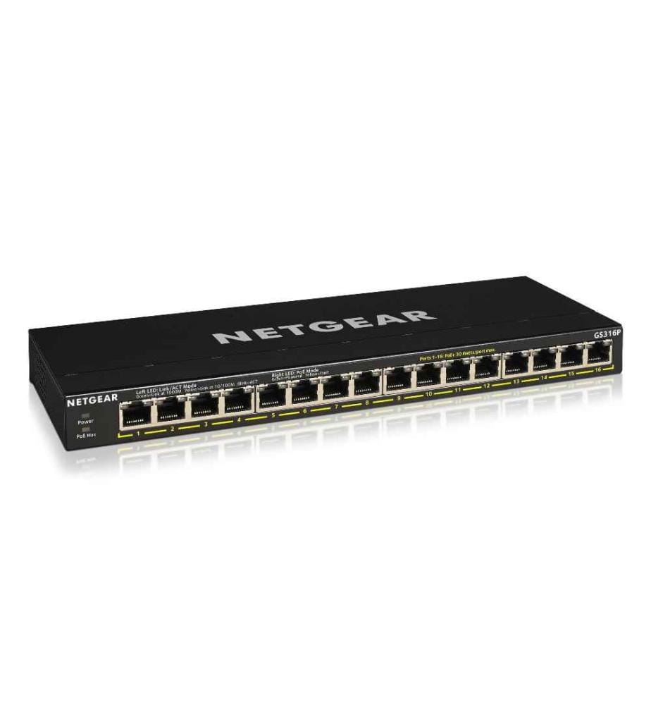 NETGEAR - PoE+ Switch GS316P-100EUS 16 Port