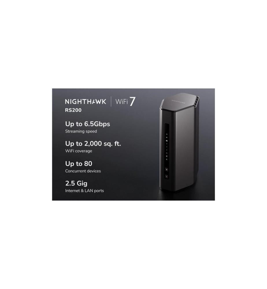 NETGEAR - Dual-Band WiFi Router Nighthawk RS200 bis zu 6500 Mbit/s