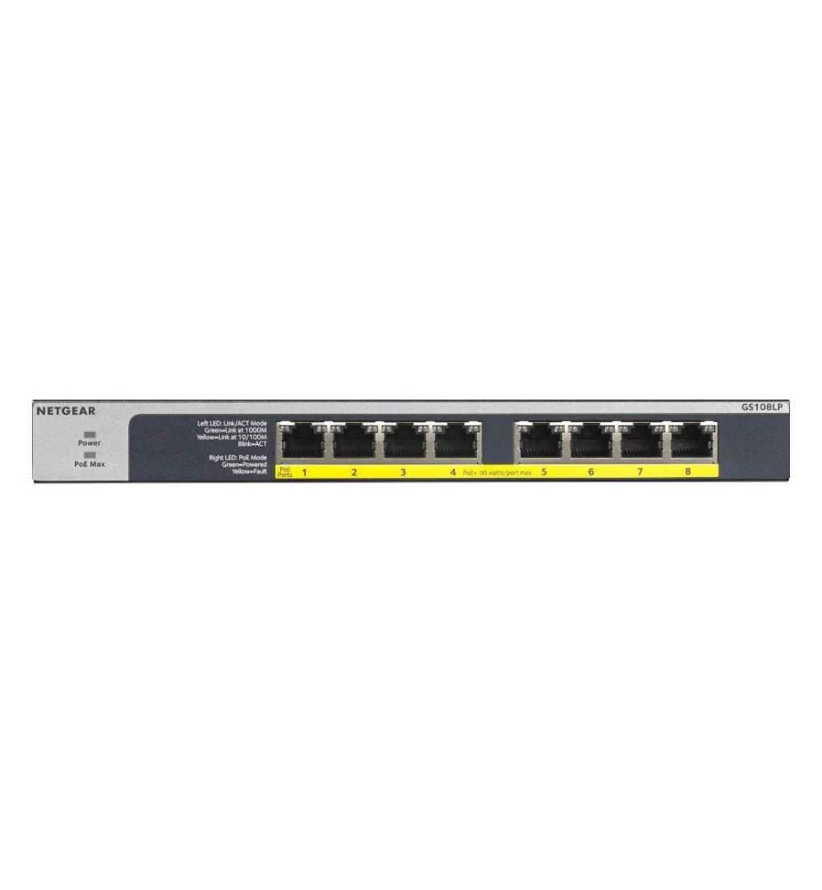 NETGEAR - PoE+ Switch GS108LP 8 Port