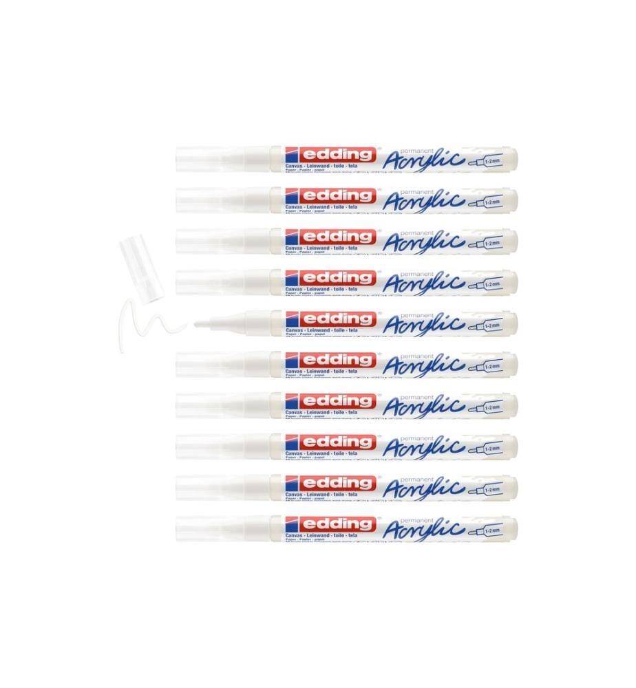 EDDING - Marqueur acrylique 5300 fin, Blanc