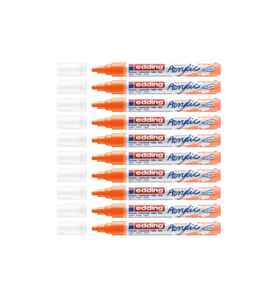 EDDING - Marqueur acrylique 5100 Medium, Orange fluo