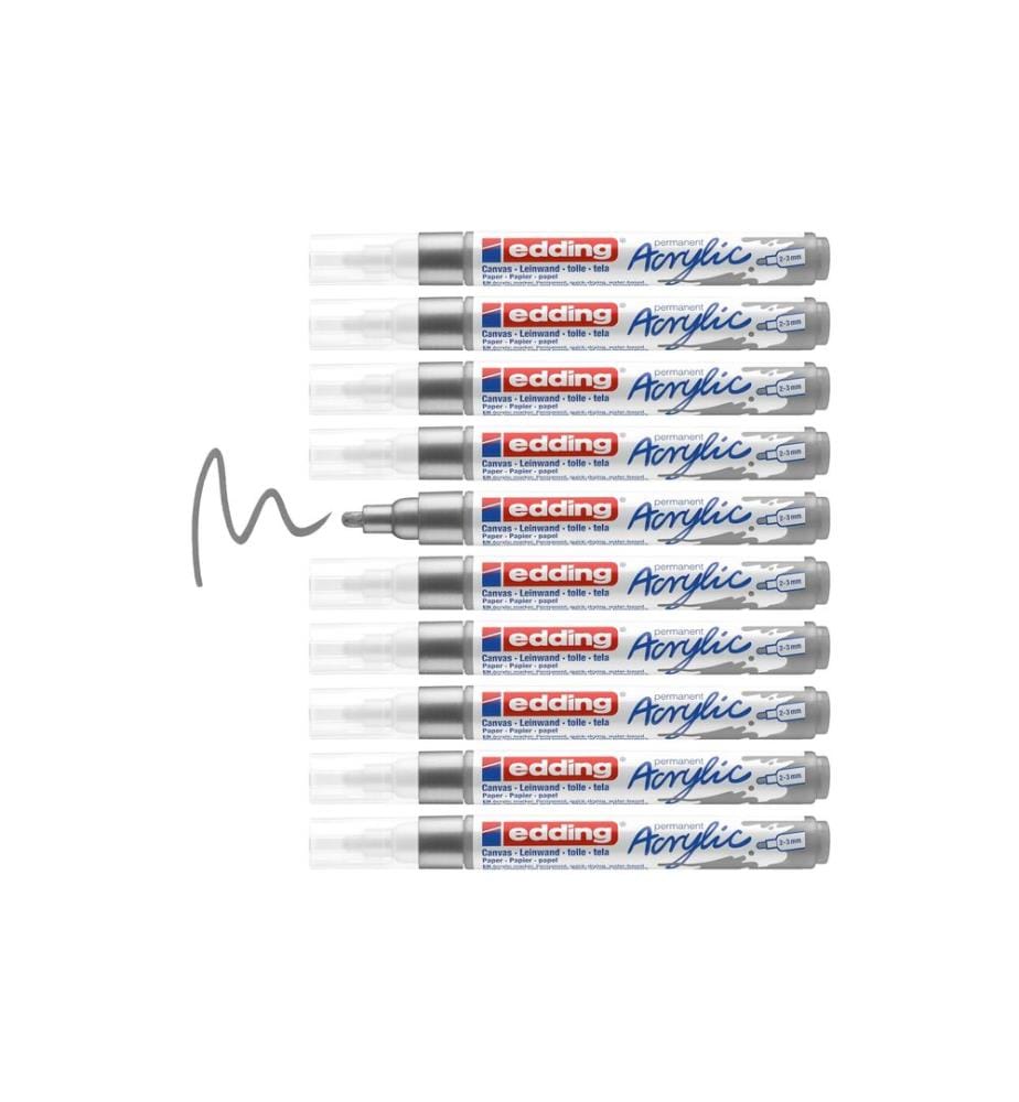 EDDING - Marqueur acrylique 5100 Medium, Argenté