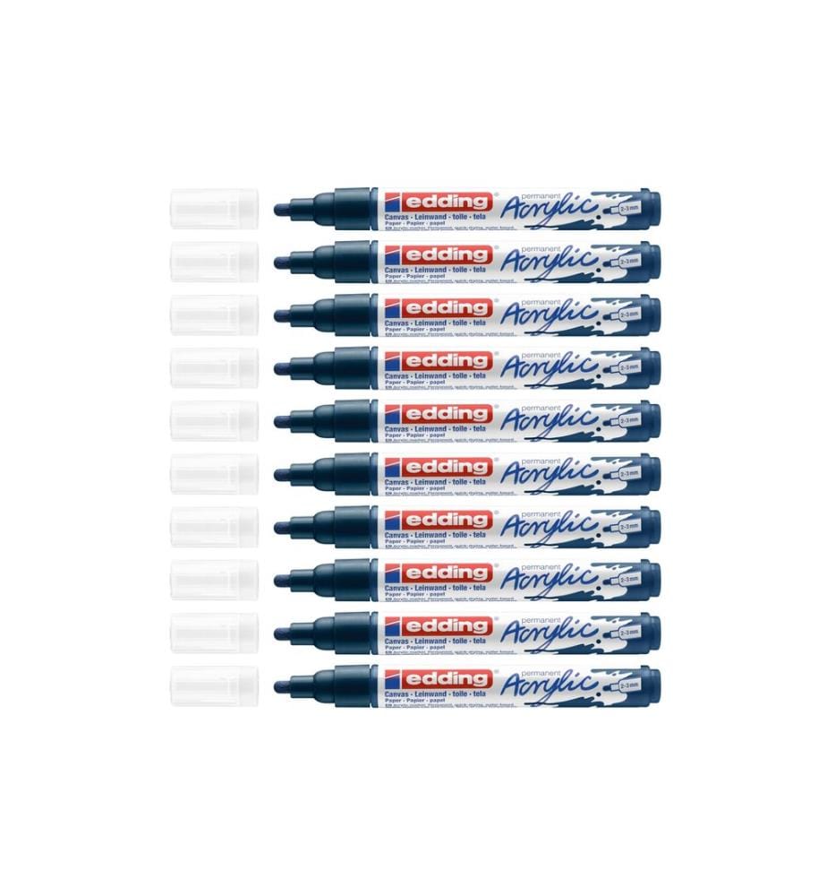 EDDING - Marqueur acrylique 5100 Medium, Bleu foncé