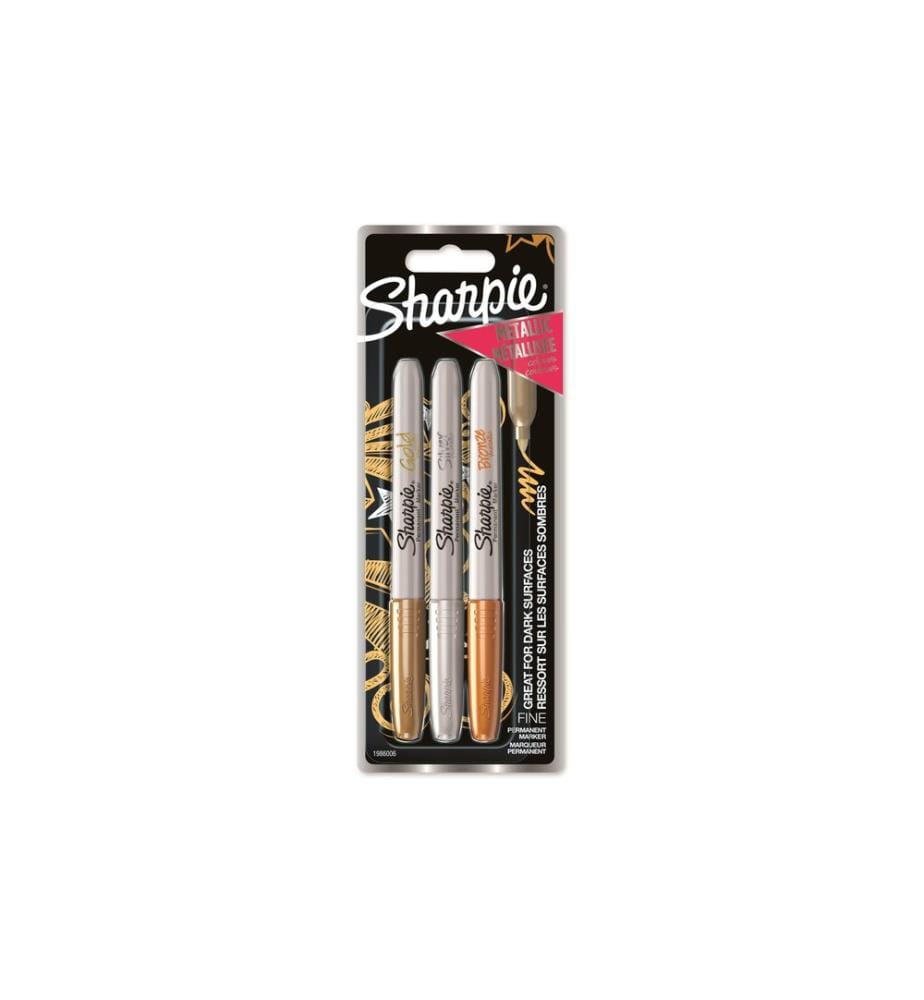 SHARPIE - Marqueur indélébile 3 pièces, métallique