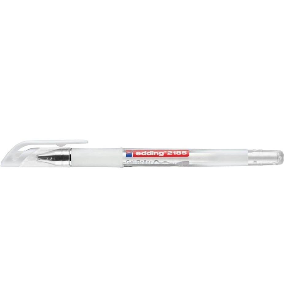 EDDING - Stylo à bille roulante 2185, 0,7 mm, blanc