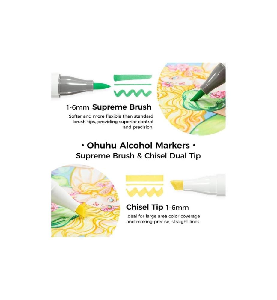 Ohuhu - Marqueur d'art Honolulu Plus 24 pièces