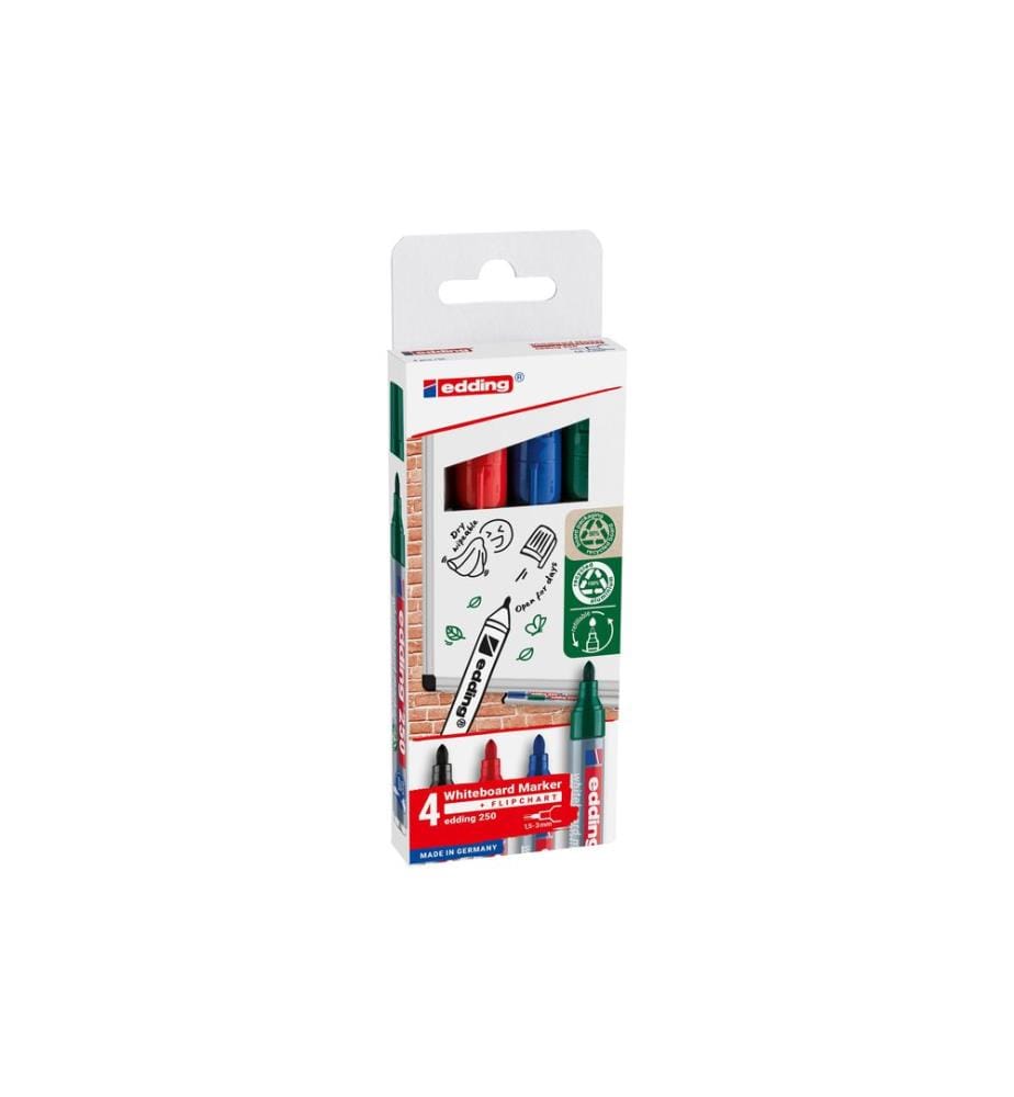 EDDING - Marqueur pour tableau blanc 250 4 pièces