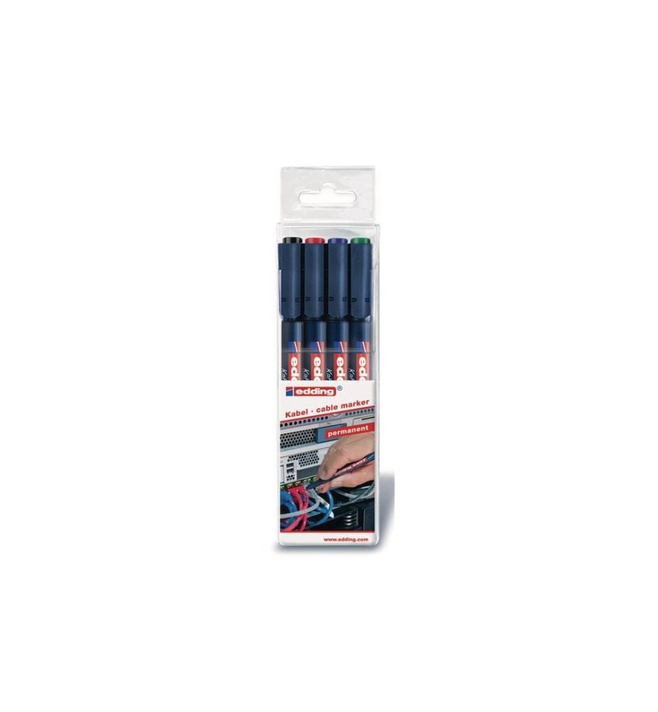 EDDING - Marqueur de câble 8407 4 pièces