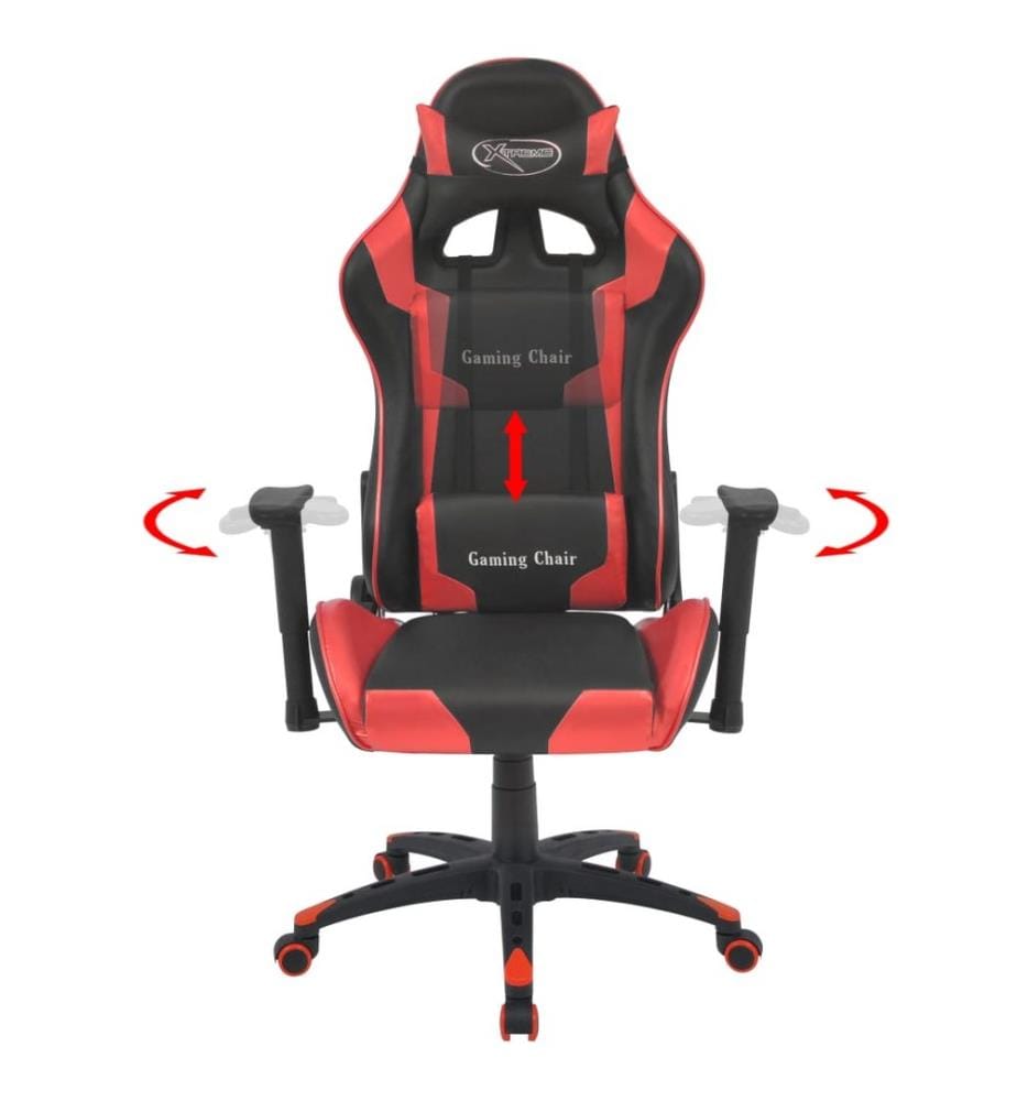 Bürostuhl Gaming-Stuhl Neigbar Kunstleder Rot