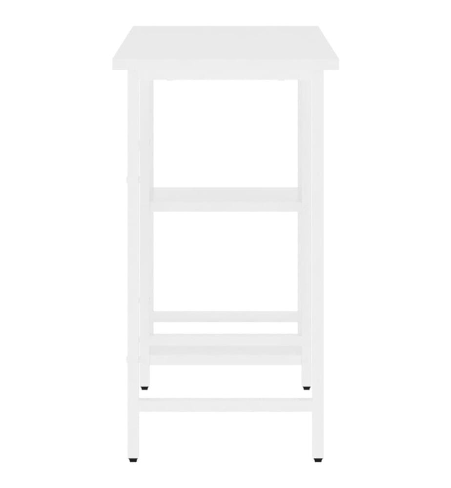 Computertisch Weiss 80x40x72 cm MDF und Metall