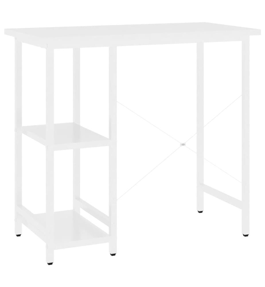 Computertisch Weiss 80x40x72 cm MDF und Metall