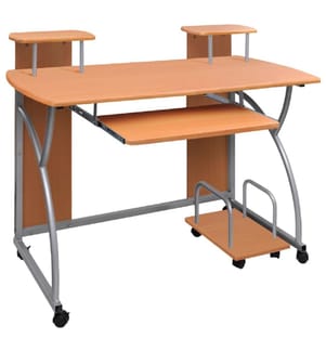 Bureau d'ordinateur Marron 110x52x88,5 cm Bois d'ingénierie