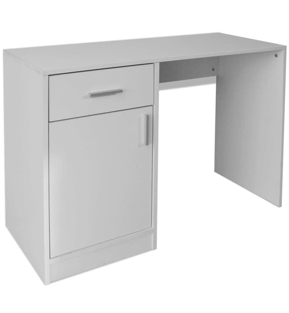 Schreibtisch mit Schublade und Schrank Weiss 100x40x73 cm