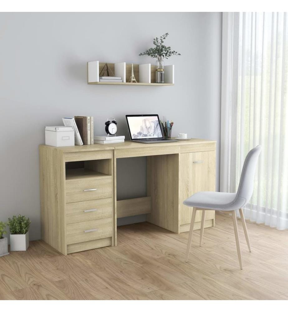 Bureau Chêne sonoma 140x50x76 cm Bois d'ingénierie