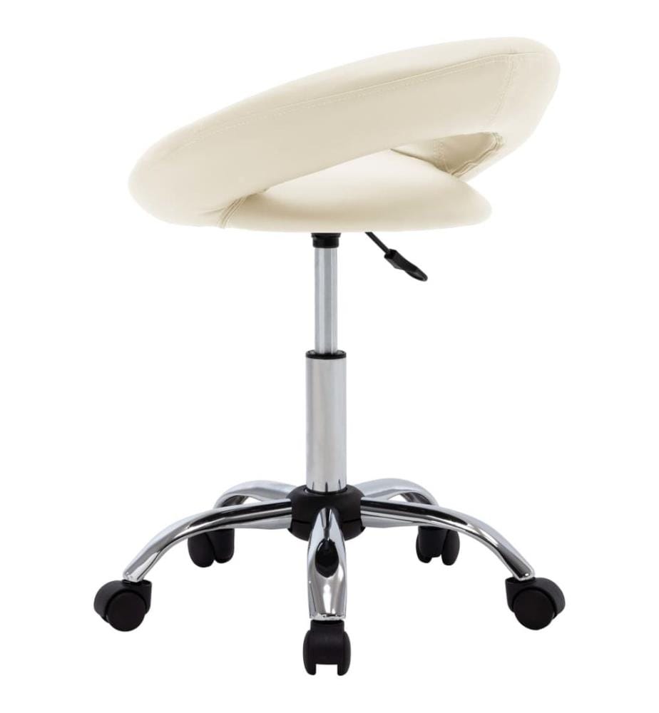 Chaise de travail roulante Crème Similicuir