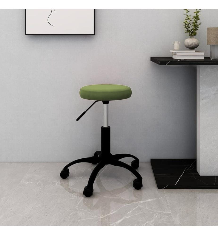 Chaise pivotante de bureau Vert clair Velours